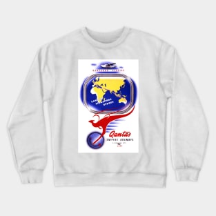 Vintage Travel Poster Kangaroo Service Australia Crewneck Sweatshirt